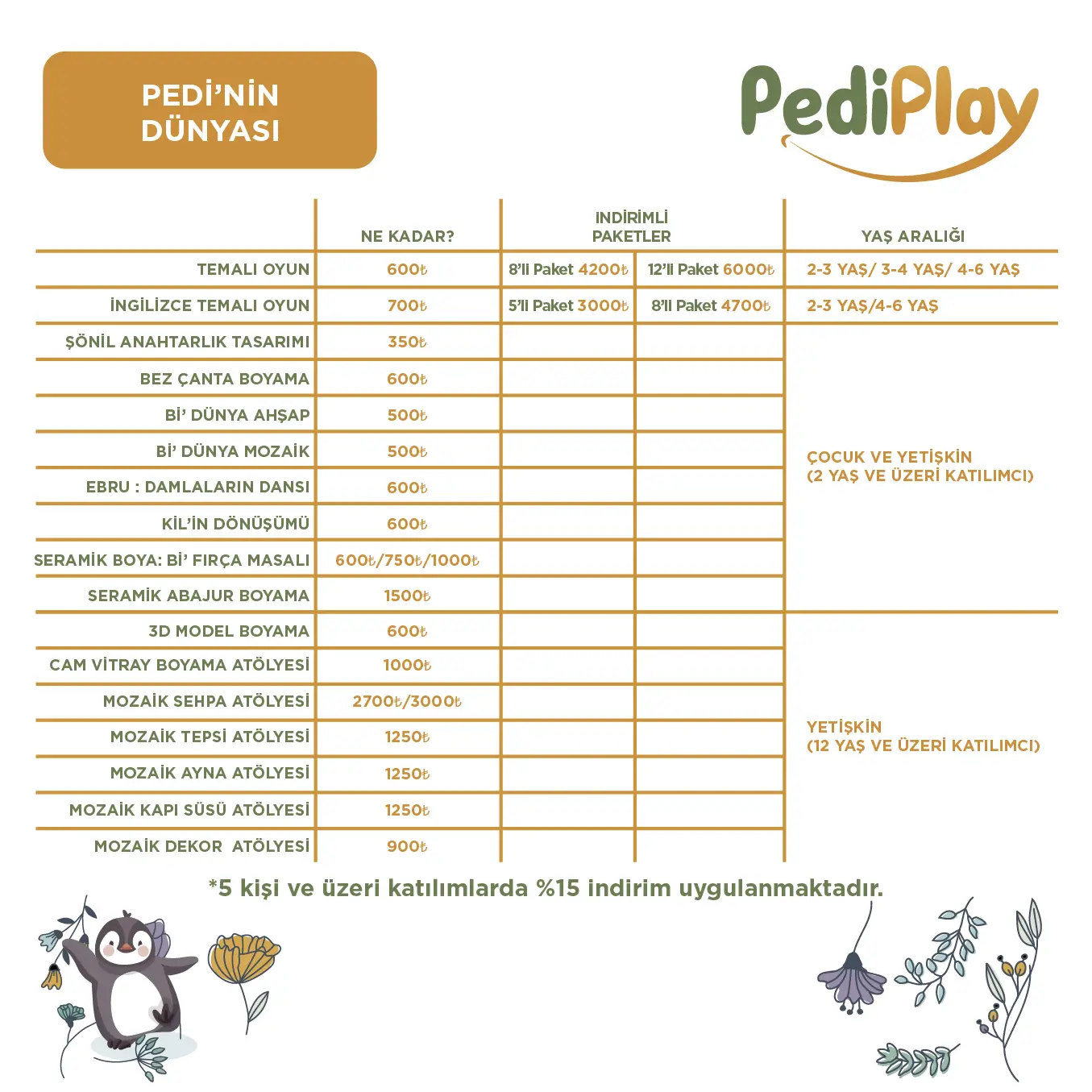 Pediplay Fiyat Listesi haziran 2026